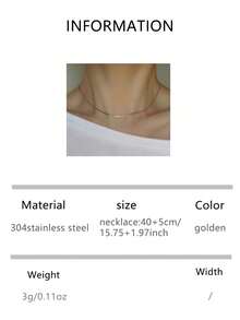 VJS 1 件休闲百搭简约日常 DIY 纯色项链 - 銀色 - 查看 9