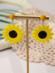 Healing Sunflower Flower Earrings For Women, 2026 Autumn New Arrival - Sunflower - View 4
