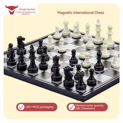 Juego de ajedrez magnético, tablero de ajedrez plegable de lujo en oro y plata, juego de ajedrez portátil para viajes, dominó de ajedrez gigante, piezas de ajedrez transparentes, juego de estrategia de ajedrez, adecuado para adultos y niños, regalo para fiestas en interiores y exteriores