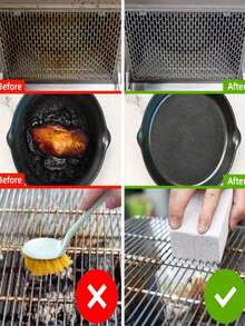 1 pieza Ladrillo de limpieza para parrilla de barbacoa, piedra rascadora de parrilla, cepillo de fregado multifuncional para limpiar manchas, grasa en estufa, fregadero, utensilios de cocina, rejillas de parrilla, cocina, baño, hogar, regalo de Navidad - A - Ver 2