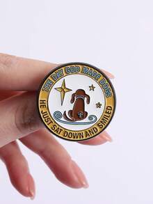 一套神与狗珐琅徽章，可爱卡通狗爪印胸针翻领徽章，动物小狗饰品，送给朋友的礼物 - 彩色 - 查看 9