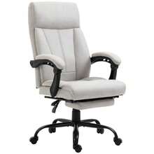 Office Chair With Massage Function, Ergonomic Executive Chair With Height-Adjustable Footrest, Light Grey, For Office And Home Office Use - Grey - View 1