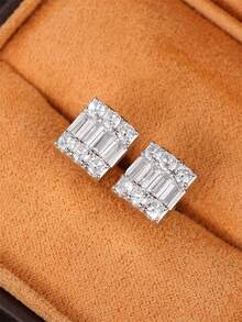 一对时尚立方氧化锆耳钉，女士婚礼订婚周年纪念派对珠宝情人节礼物 - 1# - 查看 7