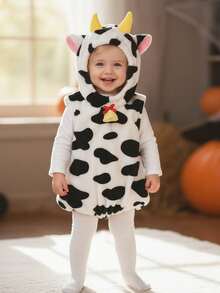 Disfraz de vaca para niño, chaleco sin mangas con capucha, disfraz de Halloween para niñas y niños - Blanco - Ver 8