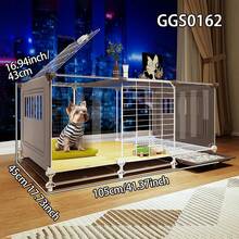 易于安装的幼犬笼，带托盘，小型犬笼带猫砂盆，室内家用 - 彩色 - 查看 2