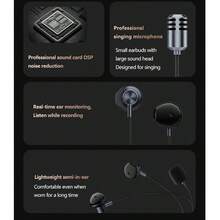 Ear Monitor Headphones With Mic Karaoke HiFi Wired Headset Built-In Sound Card Bass Dynamic Earphone Noise-Cancelling, Bluetooth Live KTV Earphones With DJ Sound Console System,3 Channel Audio Mixer(Bluetooth,Wired,Microphone) For Live Singing,Life Live,Personal Singing Practice - Multicolor - View 10
