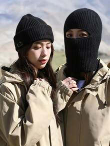 1PC Balaclava Men's Knitted Wool Hat, Autumn And Winter Hat Windproof Face Mask, Face And Neck Protection, Warm Hood And Cold Hat - Two Uses for One Hat - View 12