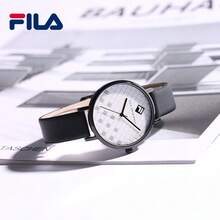 Relógio de Quartzo Minimalista FILA para Homens e Mulheres, Mostrador Preto e Branco Xadrez, Pulseira de Couro Preto Macio, Relógio de Pulso de Luxo Leve para Uso Diário e Ocasiões Casuais - Tamanho Único - Visão 6