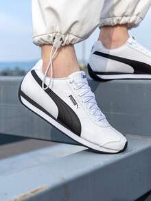 Puma Zapatos casuales Turin 3, zapatillas retro de caña baja para hombres y mujeres, 383037-06 zapatos deportivos y de ocio para exteriores - Puma Blanco-Negro - Ver 2