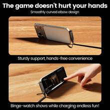 OLAF 240W USB Type C Fast Charging Cable Foldable Bracket 2-In-1 Data Cable USB C Phone Stand Charge Wire For IPhone 17 16 15 - Black - View 7