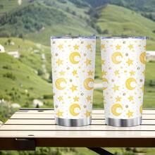 1pc 20oz Stainless Steel Insulated Car Mug. Featuring An Islamic Lantern Print. Ramadan Theme. A Perfect Gift For Family And Friends During Holidays Or Birthdays. Beautiful And Practical, Satisfying Daily Hydration Needs. Creates A Dreamy Festive Atmosphere At Night. - Multicolor - View 11