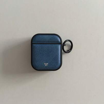 Leather Texture Denim Texture Letter Wristband & Earphone Protective Case Set, Compatible With Apple Pro 2/3 Wireless Bluetooth Soft Case