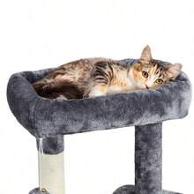 Cat Tree, 34In Cat Tower, Multi-Level Cat Condo with Extra Scratch Boards and Si - Gris - Ver 3