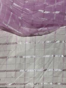 Voile Fabric Checkered Curtain | Checkered Voile - Curtains, General Decorations - Baby Pink 116 - View 1