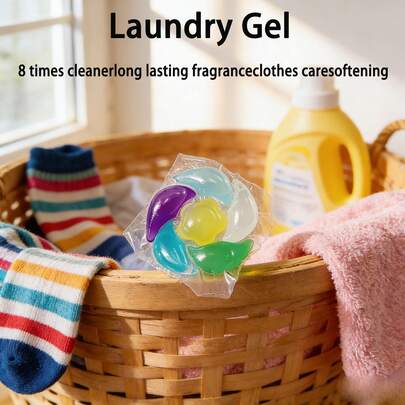 100pcs 6-In-1 Concentrated Laundry Detergent Pods, Lavender/Camellia Scent, Fragrant Cleansing Agent, Strong Stain Removal & Color Protection (Average 50pcs)