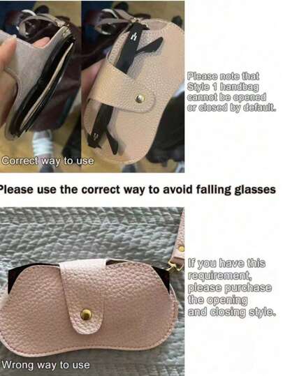 1pc Portable Fashion Hanging Eyeglass Storage Pouch, Eyeglass Organizer Clip, Convenient For Daily Commute And Travel