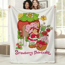 S-Strawberry Pink Shortcake Throw Camping Chair Picnic Blanket Fluffy Plaid Blankets For Decorative Sofa Portable King Lid Downy (6) - Như hình ảnh cho thấy - Xem 14