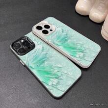1 pieza funda de teléfono de moda, diseño de aleta de pez en verde fresco sobre fondo negro, compatible con Apple  11 Pro Max, 12 Pro Max, 13 Pro Max, 14 Pro Max, 15 Pro Max, 16 Plus, 16 Pro Max,  Galaxy S21, S22, S23, S24 Ultra, Redmi Note 13, 14,  Pura 70, OPPO Reno 11, Honor X9,  Pixel 7. Material resistente a golpes, agua y arañazos, ideal para el Día de San Valentín. - Plateado - Ver 6