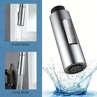 1PC Kitchen Pull-Out Faucet Replacement Head, Vegetable Basin Sink Dedicated Nozzle, Splash Proof, Pressurized Rotary Adapter Accessories