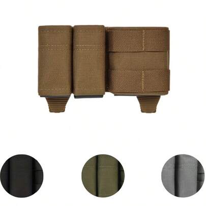 1PC 3-In-1 Tactical Mag Pouch, MOLLE Triple Magazine Carrier For 9mm .45ACP 5.56, Hunting Airsoft Training Gear Organizer