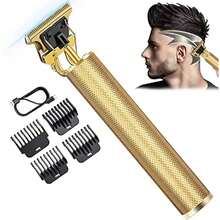 Cortadora de pelo eléctrica Vintage T9, afeitadora recargable para hombre, cortadora profesional para peluquero, nueva gran oferta IPX5 - Dorado - Ver 3