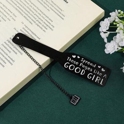 Hot Girl Style Black Label Metal Bookmark - "Spread Those Pages Like A GOOD GIRL" Fun Copywriting Reading Tags Personalized Hot Girl, Dark Sweet Cool Reader's Choice.