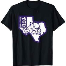 TCU Horned Frogs State Officially Licensed T-Shirt All Seasons,220g Pure Cotton Single-Sided Printed Crew Neck Short-Sleeved T-Shirt,Unisex Top,Base Layer - 顏色2 - 查看 1