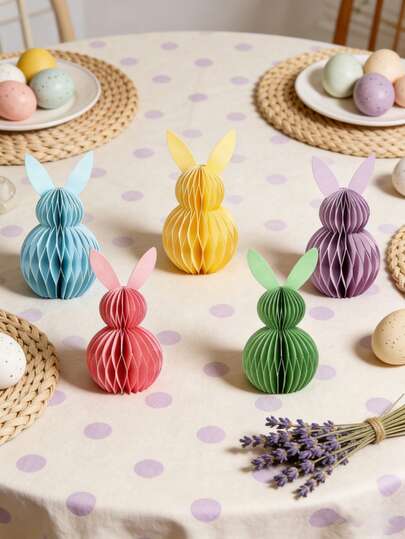Charming Rabbit Easter Desktop Ornament Honeycomb Display Stand Festival Party Decorations Party Honeycomb Decor Spring Decor Valentine's Day Garden,Gardening,Garden Stuff