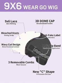OQ Hair M-Cap 水波纹预剪 9x6 透明蕾丝漂白发结免胶佩戴假发 200% 密度 16-28 英寸真人发丝 细小发结 预拔发际线 无需胶水 自然色 适合新手 日常佩戴 自然美观 适合办公室 派对 千禧风 度假装扮 户外角色扮演 校园 学校 假期 派对 婚礼 节日 情人节礼物 女士 - SNatural - 查看 6
