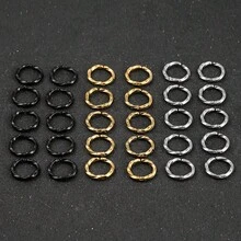 10个装扭纹卡扣耳环，不锈钢材质，可作耳中环、鼻环、耳骨夹等，男女皆宜，时尚百搭。 - 彩色 - 查看 11