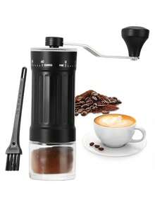 Hand Cranked Coffee Grinder - Adjustable Gear, Ceramic Grinding Head, Extended Stainless Steel Handle, Easy To Clean Glass Powder Compartment. - Multicolor - View 10