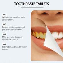 Oralhoe Toothpaste Tablets Improve Bad Breath Remove Smoke Stains Fresh Oral Hygiene Solid Toothpaste Tablet Oral Cleaning And Care Toothpaste Tablets Provide Tooth With Mild Ingredients - Default - 查看 7