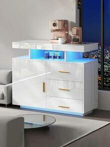 Gabinete De Almacenamiento Organizador De Metal Organizador - Blanco - Ver 3