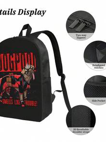 2025 New Deadpool & Wolverine Dogpool Custom Graphic Polyester Backpack - Bold Prints & Practical Storage - 長方形 - 查看 5
