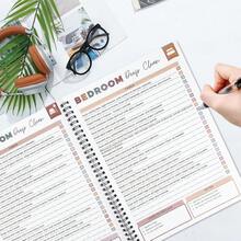 Adhd Cleaning Planner For Adults And Teens Adhd Cleaning And Organizing Planner Cleaning Schedule And Checklist Notebook List Daily Weekly Monthly For Home Chore Chart Adhd Daily Planner - Black and White - View 3