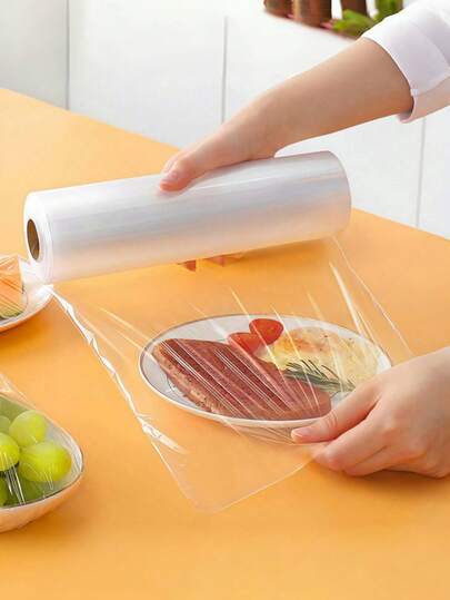 3卷食品保鲜膜，冰箱冷冻室果蔬食品保鲜膜，适用于微波炉、厨房和冰箱，食品保鲜膜，1/3/100片装