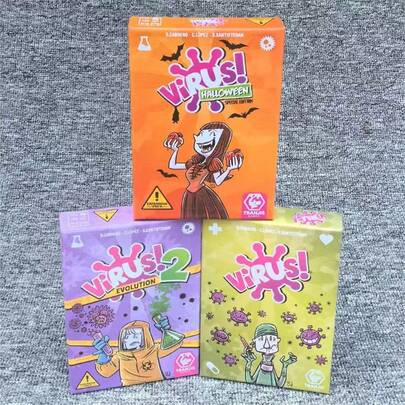 1 Set ¡Juego de cartas con temática de virus! Este es un juego de cartas interesante, intelectualmente estimulante y estratégicamente rico, adecuado para 2 a 8 jugadores. El juego cuenta con un diseño de empaque independiente (para un almacenamiento y portabilidad fáciles) e instrucciones en varios idiomas (inglés/francés/español).