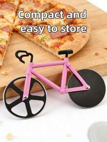 1个自行车造型披萨刀，创意滚动披萨刀，双轮披萨切割器，披萨分割器，单轮自行车造型披萨刀，不锈钢披萨刀，适用于家庭和专业厨房 - 有趣的披萨派对装饰 - 易于清洁的披萨切割工具 - 烹饪爱好者的趣味设计 - 多 - 查看 7
