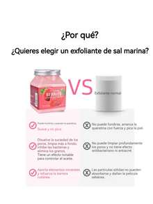 Exfoliante corporal de frutas vegetales de 500 g para limpieza profunda, exfoliación y suavizado de la piel; exfoliante de sales de baño - Rose - Ver 2