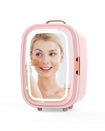  ADVWIN Portable Mini Fridge, 15L Portable Beauty Fridge For Skincare, Pink