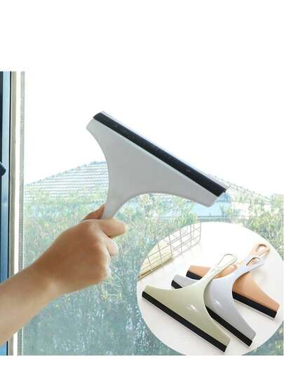 1 Pc Soft Rubber Glass Squeegee | Non-Slip Streak-Free Window Floor Cleaner | Easy Storage Shatterproof | Multi-Use For Bathroom Tiles | Practical Budget Gift For Home Chores Lovers,Valentine's Day,Wedding,Birthday Decroations,Kitchen Accessories