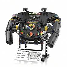 867/833片创意超跑方向盘积木玩具，F1赛车方向盘模型拼装玩具，DIY仿真展示模型玩具，成人STEM拼装项目，物理科学教育玩具，桌面展示模型可作手机支架，生日礼物 - 彩色 - 查看 7