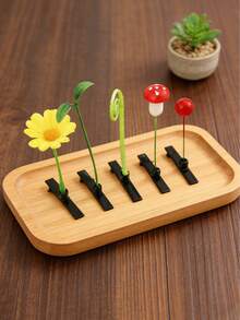 5个装男女通用植物装饰时尚鳄鱼夹，波西米亚风发夹，发爪，发卡，圣诞装扮，女士发饰，头饰，发卡 - 綠色 - 查看 8