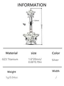 VJS 1pc Floating Titanium Belly Button Rings Hypoallergenic G23 Titanium Internally Threaded Belly Ring 14G Belly Piercings For Women Navel Piercings Jewelry - Antique Silver - View 14