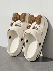 Sandale damă casual respirabile, cu fundă decorativă, papuci de plajă ușori și plate, potrivite pentru exterior/interior, disponibile în mai multe culori - Alb (funda de dragoste) - Vizualizare 5