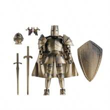 T13 No.13 Medieval Knight Armor Movable Action Figure (Self-Assembly Required), Silver, Type B Multi-Joint Design, Perfect For Collection And Desktop Decoration, Suitable For Creative Leisure Activities Of All Ages - Multicolor - View 14