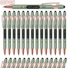 30pcs Customized Metal Ball Pens, Laser Engraved, Ideal Gift For Educators, Students And Corporate Events - 套裝 - 查看 12