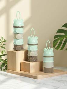 1 Set Of 3/4 Pcs Baby Milk Powder Dispenser Containers, Portable Infant Formula Snack Storage Box, Multilayer Sealed Milk Powder Organizer (The Patterns On The Powder Cans Are Not Scratches, Just Prints, And The Black Spots Are From The Molding Process, To Use) - Multicolor - View 8