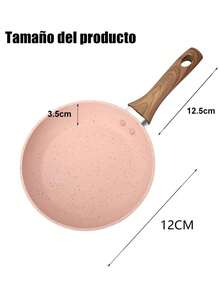 Sartén Plana Antiadherente Verde para Cocina,Sartén Multiuso sin Tapa para Mariscos, Huevos y Panqueques,Cacerola Ligera de Calentamiento Uniforme para Uso Diario en el Hogar - 12CM Rosa - Ver 8