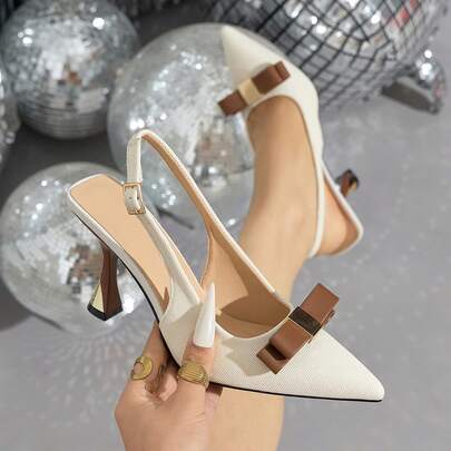 Elegantes tacones de aguja con lazo, zapatos de tacón alto y sexy para vestidos de fiesta para mujeres, adecuados para ir al trabajo, discoteca, fiesta, boda